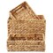 Casafield Set of 2 Water Hyacinth Storage Baskets with Handles - Woven Organizers for Bathroom, Laundry, Pantry, Office, Shelves